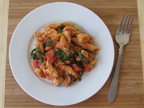 Three Cheese Chicken Penne from bakedbyrachel.com