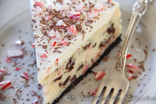 Peppermint Bark Cheesecake Recipe from bakedbyrachel.com