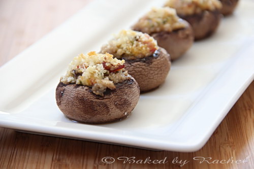 Spicy Stuffed Mushrooms - bakedbyrachel.com