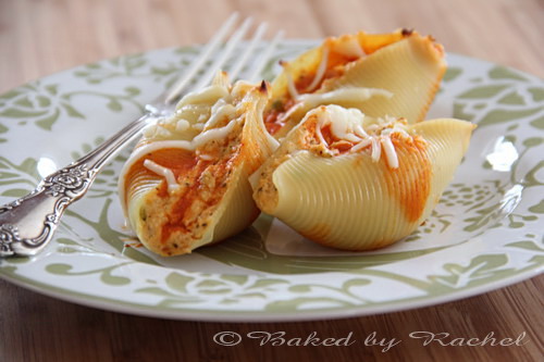 Buffalo Chicken Stuffed Shells Recipe - bakedbyrachel.com