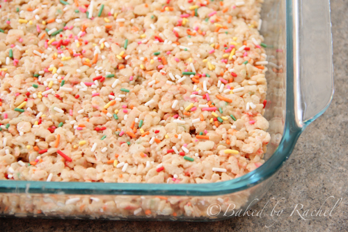 Cake Batter Rice Krispie Treats - Baked by Rachel