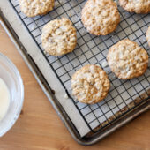 Applesauce Oatmeal Cookies with Maple Glaze