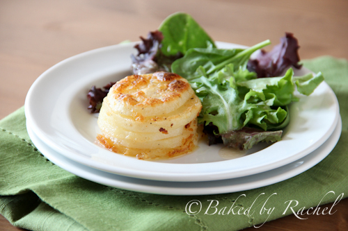 Parmesan Scalloped Potato Stacks - bakedbyrachel.com