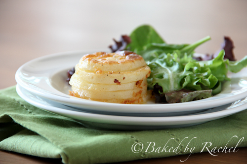 Parmesan Scalloped Potato Stacks - bakedbyrachel.com