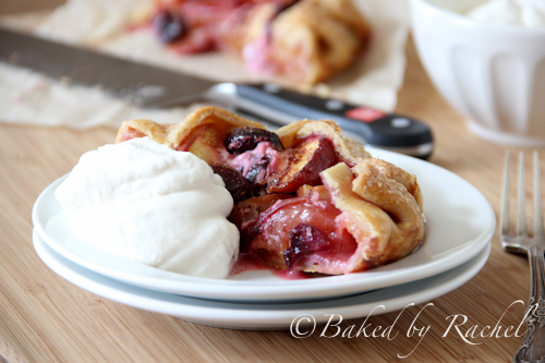 Skillet Cherry Peach Pies - bakedbyrachel.com