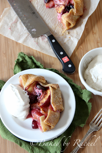 Skillet Cherry Peach Pies - bakedbyrachel.com
