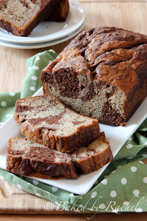 Marbled Chocolate Banana Bread - bakedbyrachel.com