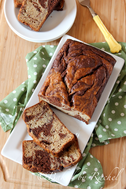 Marbled Chocolate Banana Bread - bakedbyrachel.com