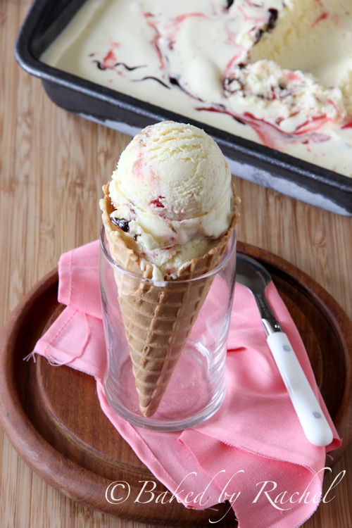 Strawberry and Fudge Swirl Ice Cream - Baked by Rachel