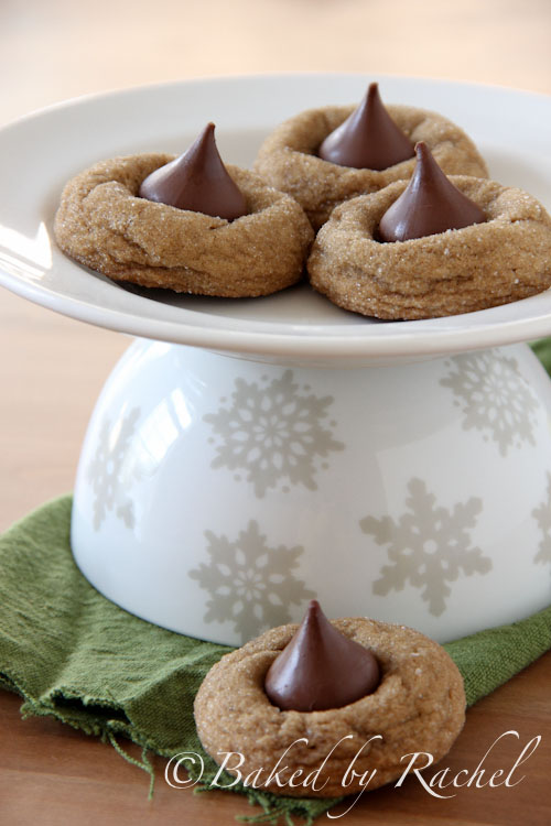 Gingerbread Kiss Cookies - bakedbyrachel.com