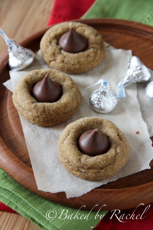 Gingerbread Kiss Cookies - bakedbyrachel.com