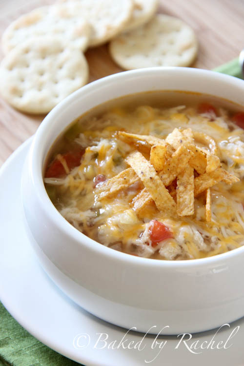 Slow Cooker Chicken Tortilla Recipe - bakedbyrachel.com