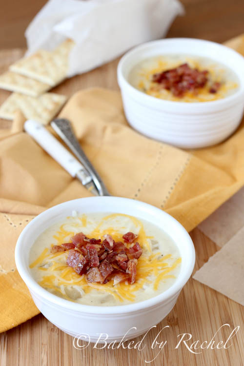Slow Cooker Loaded Potato Soup Recipe - bakedbyrachel.com