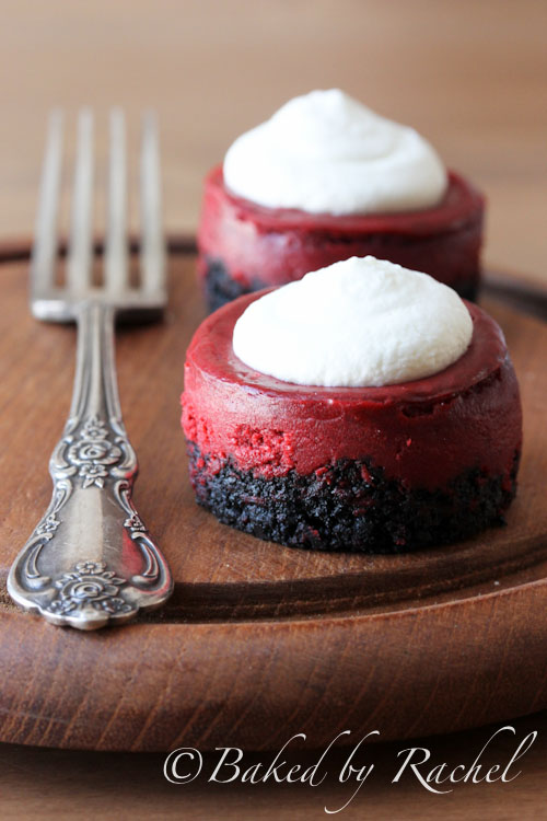 Mini Red Velvet Cheesecake Recipe - bakedbyrachel.com