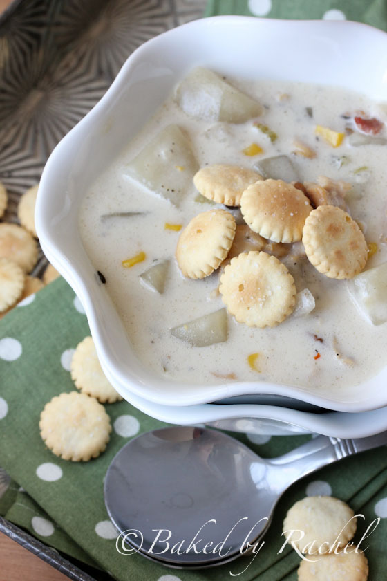 Slow Cooker New England Clam and Corn Chowder Recipe - bakedbyrachel.com