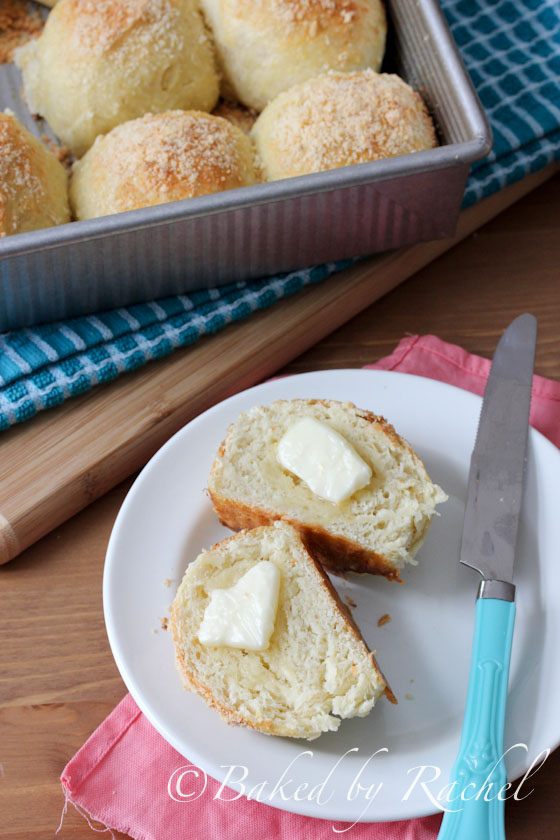 Parmesan and Onion Dinner Rolls Recipe - bakedbyrachel.com