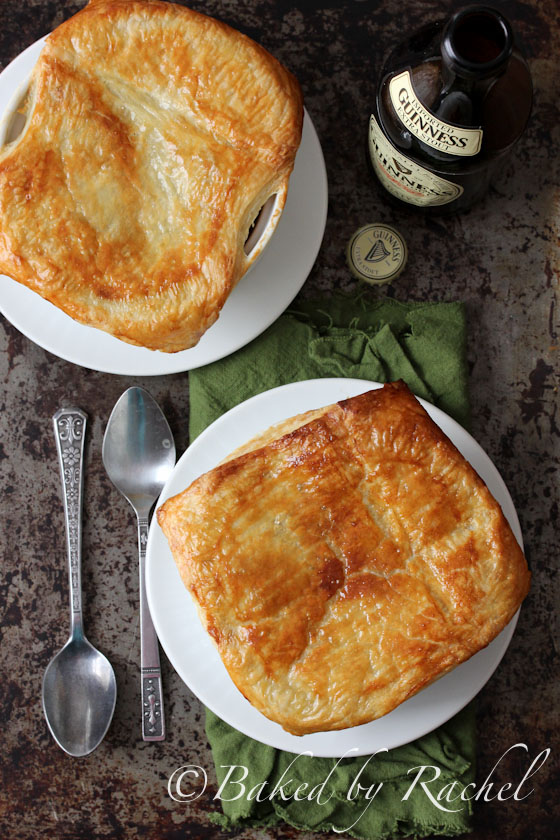 Beef and Guinness Pies with Puff Pastry Recipe - bakedbyrachel.com