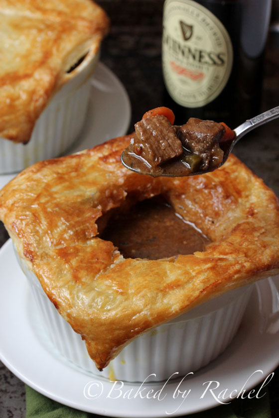 Beef and Guinness Pies with Puff Pastry Recipe - bakedbyrachel.com
