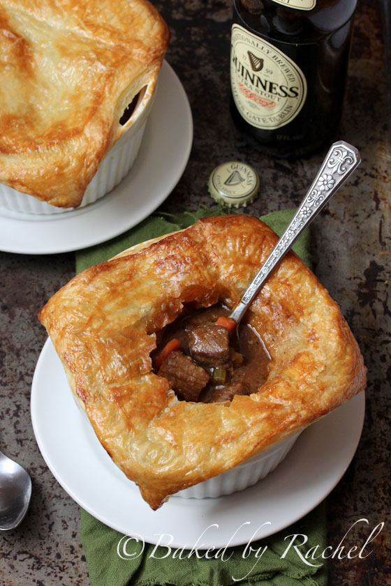 Beef and Guinness Pies with Puff Pastry Recipe - bakedbyrachel.com
