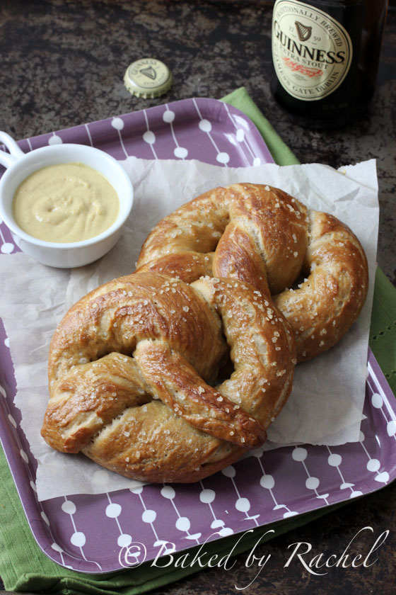 Soft Guinness Pretzels with Sea Salt Recipe - bakedbyrachel.com