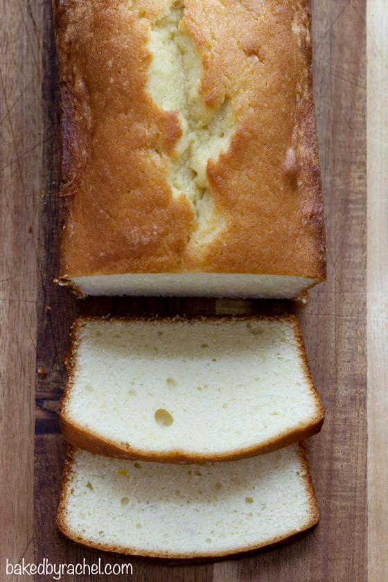 Sour cream pound cake loaf recipe from @bakedbyrachel