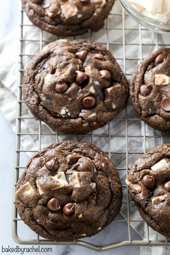 Baked by Rachel » Chocolate Peppermint Bark Cookies